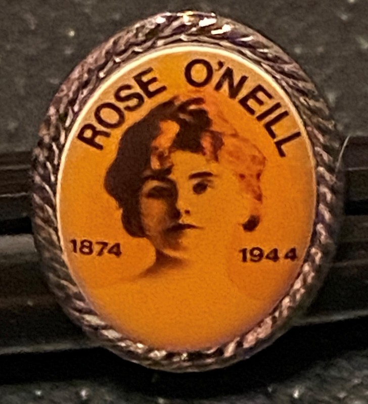 Rose O'Neill Pin -Creator of Kewpie Rose O'Neill Kewpies Mother 1 inch Tall