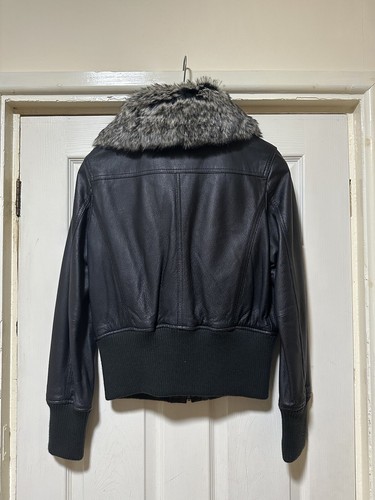 Women’s Kookai Black Leather Jacket - Size 42   - Picture 5 of 6