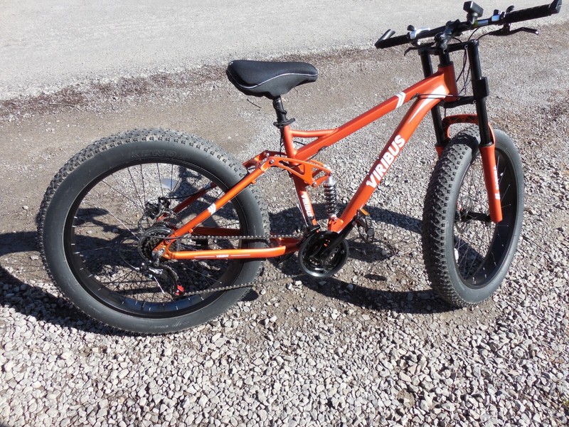 VIRIBUS 26" Fat Tire Mountain Bike Full Suspension Bike w/ 21 Speeds Disc Brakes