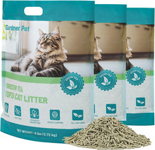 Natural Tofu Cat Litter, Cat Litter with Green Tea Extract   Dust-Free, Fast Clu