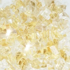 5 Pound 1/2 Inch Crushed Fire Glass for Fire Pit Gold Natural/Propane Use