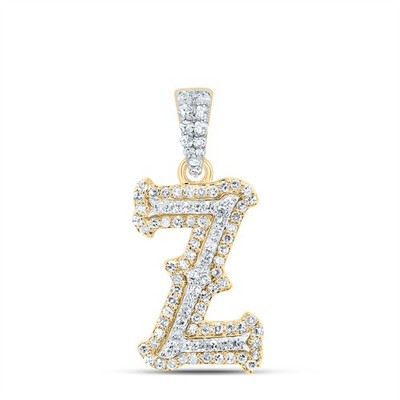 10k Yellow & White Gold 1.39gm 0.31CTW Natural Diamond Initial ''Z'' Pendant Charm