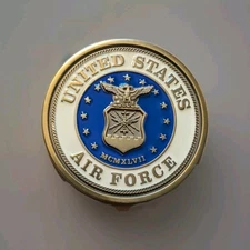 US Air Force Brass Magnetic Casket Medallion BATESVILLE 