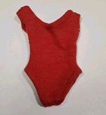Vtg. Barbie Doll Red Helenca 1 Pc. Bathing Suit Swimsuit Mattel 1960s