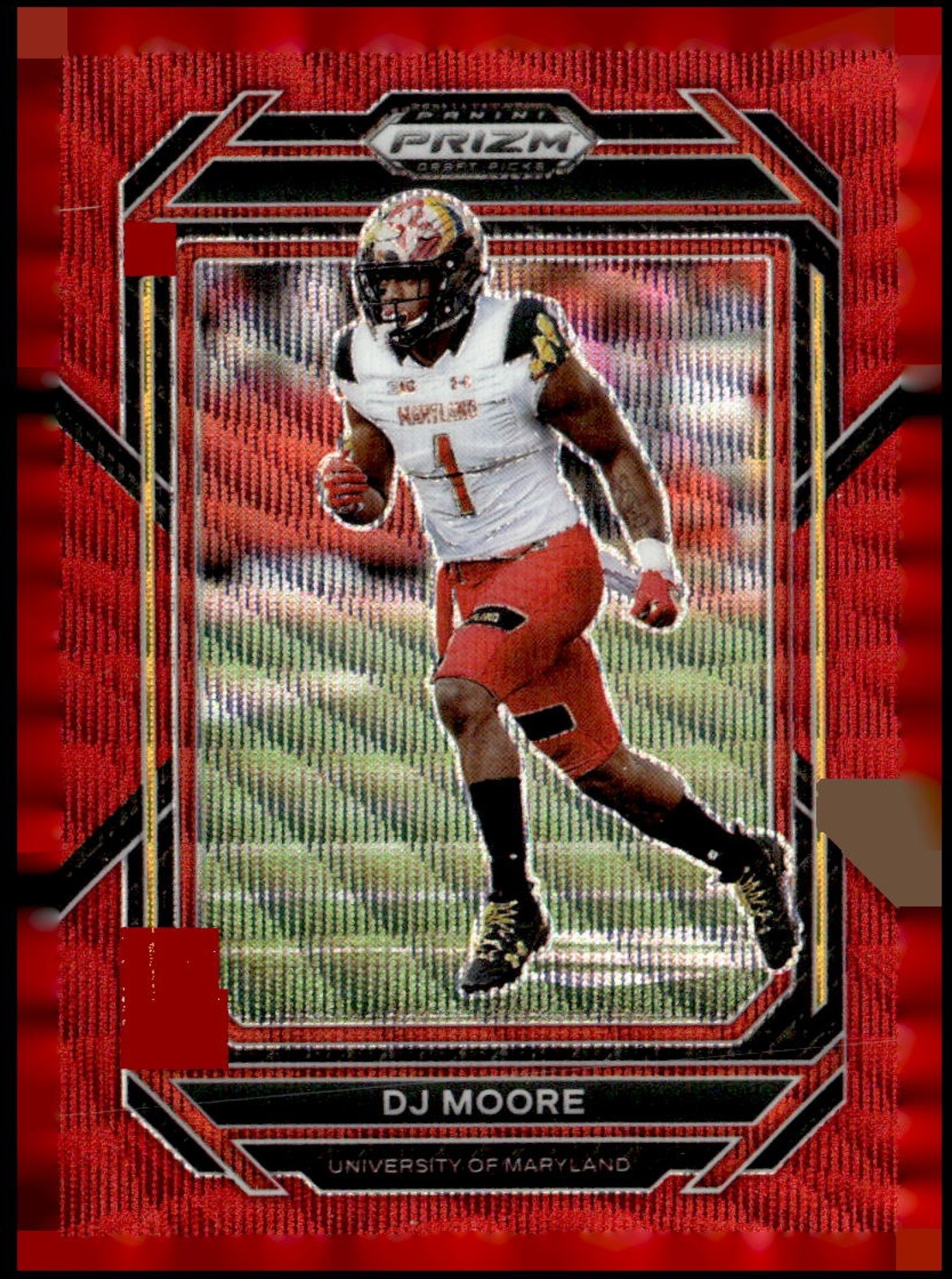 DJ MOORE 2023 PANINI PRIZM DRAFT PICKS PRIZMS RUBY WAVE HY4