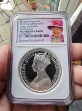 2021 Royal Mint The Great Engravers Silver 2oz £5 Gothic Crown NGC PF 69...
