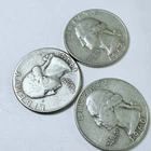 WASHINGTON SILVER QUARTERS LOT OF 3. 90% SILVER CIRCULATED COINS FREE SHIP #8824