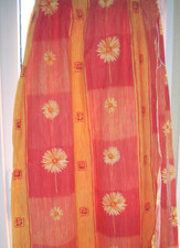 Pair of bright sunny curtains with floral print. 55in x 64in.Free Postage!
