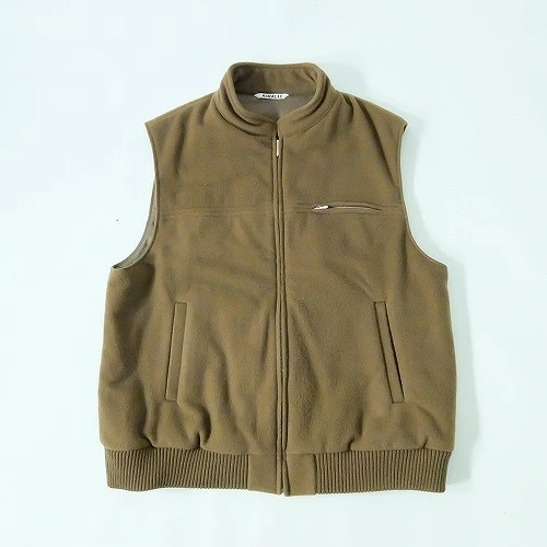 wa◇127 AURALEE CASHMERE WOOL MOSSER VEST Cashmere wool Mosser zip vest size 4 [F