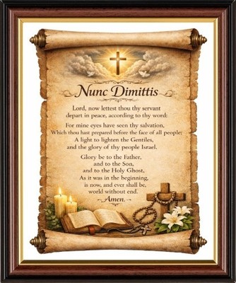 NUNC DIMITTIS - EIN BIBLISCHER LOBGESANG - GERAHMTER DRUCK / BILD 287-TK
