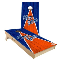 Triangle Cornhole Boards Skips Garage New York Wood Lawn Game Set 8 Bags