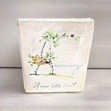    50 Vintage Baby BOY NEW SON BIRTH Announcement Cards W/ Envelops 4x3" -gg