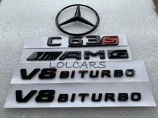 REAR Star & Badge Fit MERCEDES C CLASS C63s AMG C205 Coupe Cabri 16+ GLOSS BLACK