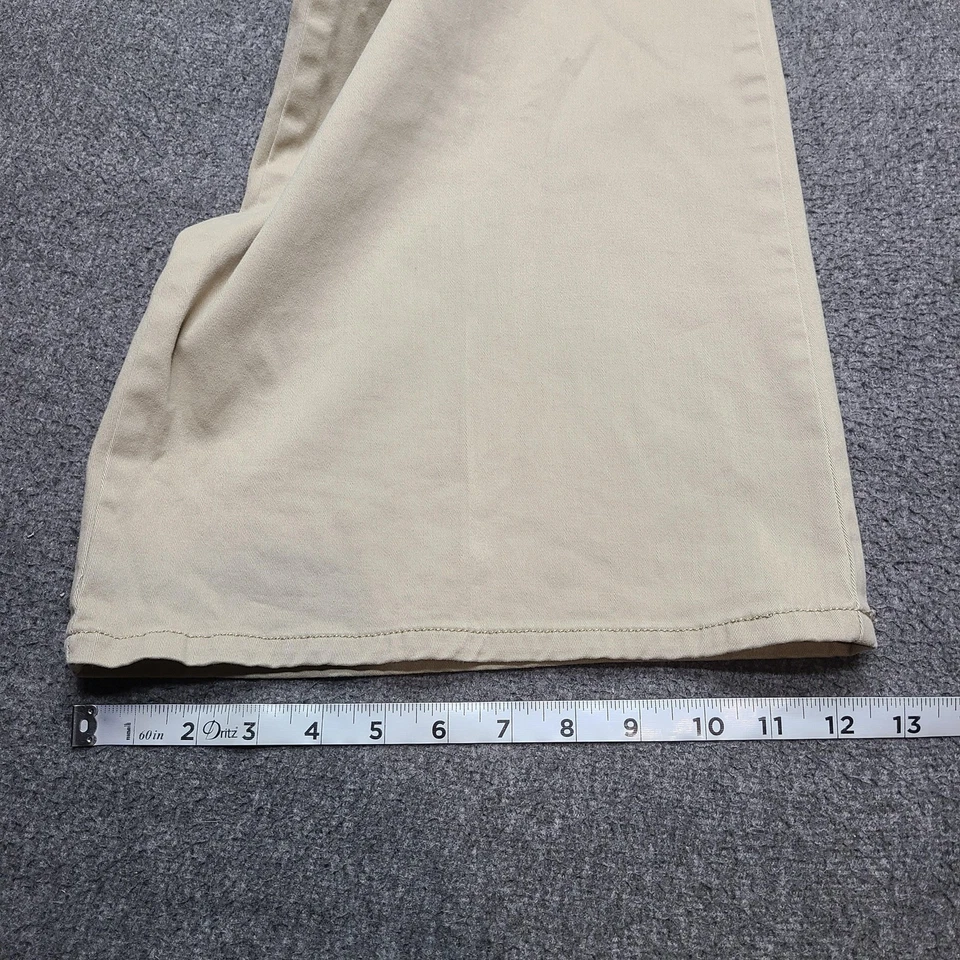 Pantalones para mujer St. John's Bay 16 caqui beige pierna ancha elásticos chinos frente plano Foto 3 de 4