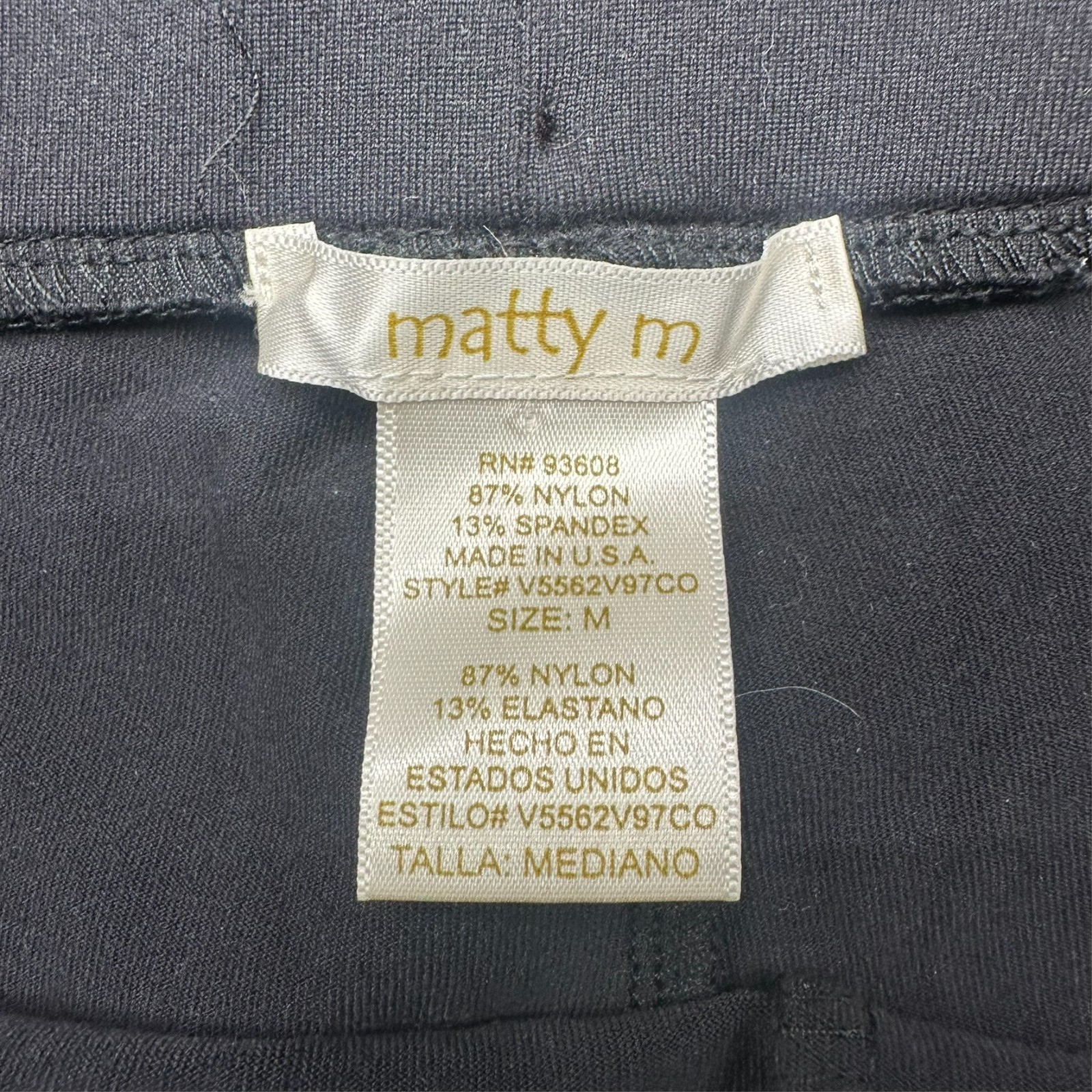 Matty M Solid Black Basic Elastic Waist Everyday … - image 2
