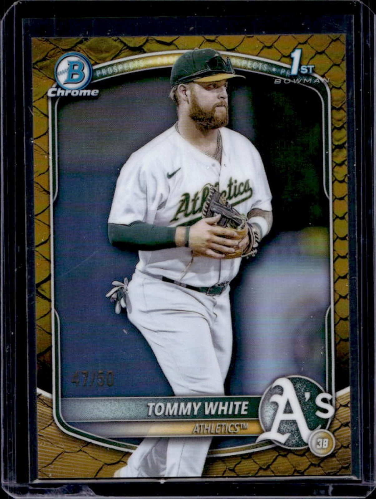 2025 Bowman Chrome Tommy White Reptilian Gold Refractor 1st #47/50