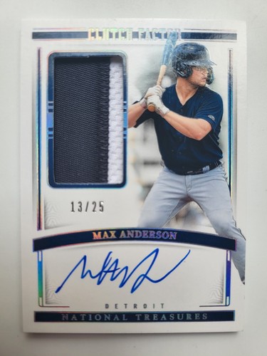 2024 National Treasures Max Anderson Clutch Factor Patch Auto #'d /25 Tigers