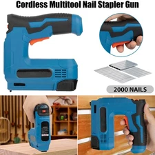 2-IN-1 Cordless Brad Nailer Electric Staple Gun Lithium-ion with 2000PCS Staples