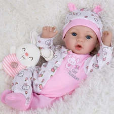 Lifelike Reborn Baby Dolls - 18'' Realistic Newborn Girl Handmade Baby Doll w...