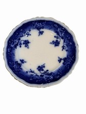 Antique Johnson Bros Clayton Flow Blue Cake Plate 6 3/4 England c1900