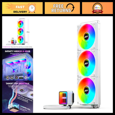 360mm AIO CPU Water Cooler, Liquid Cooling System, PWM Pump, AMD/Intel Compatibl