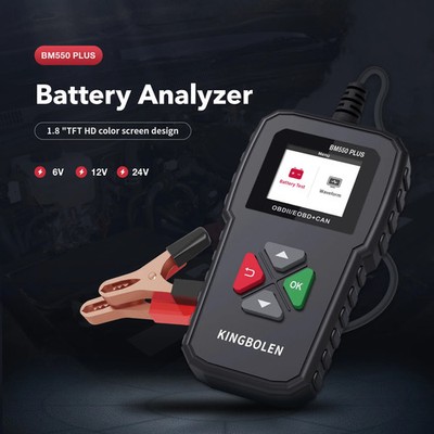BM550 PLUS Car Battery Tester 6V 12V 24V OBD EOBD CAN Battery Analyzer Tool
