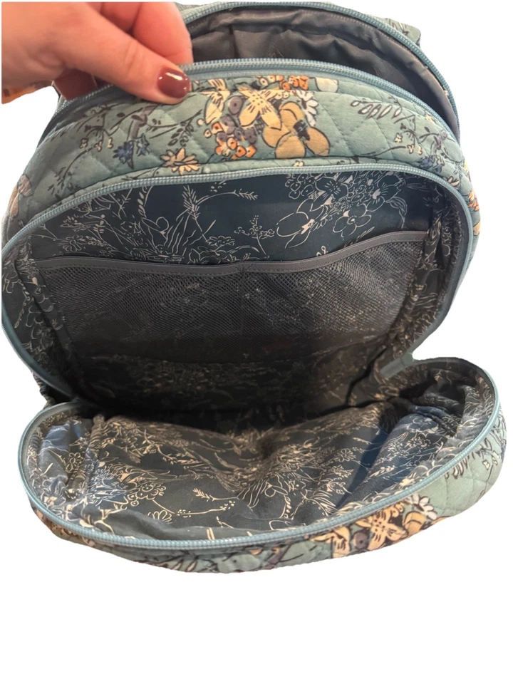 Vera Bradley Quilted Campus Laptop Backpack in Sage Sunlit Garden Pattern Floral - Image 4 of 4