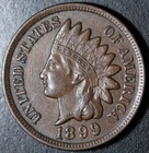 New Listing1899 INDIAN HEAD CENT -With LIBERTY & Near 4 DIAMONDS - AU UNC