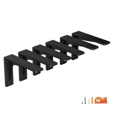 NEODROP 6" Heavy Duty Shelf Brackets, Premium Metal for Mantel & Storage, 6-Pack