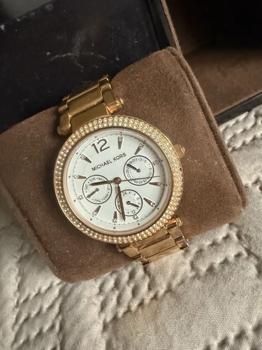 MICHAEL KORS Orologio MK Donna Cronografo Parker Blush e Bracciale Acciaio Inox Tono Oro