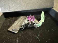 Genuine  Amethyst & White Topaz In Sterling S...