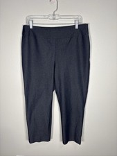 Chico's So Slimming Brigitte Crop Pants Women's Stretch Pull-On Dark Gray SZ 12