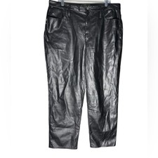 Madewell The Perfect Vintage Straight Jean Faux Leather Womens size 33 High Rise