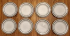 Vintage Pyrex Tableware Corning Milk Glass Green Band Bread Plates Set Of 8