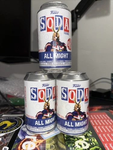 3x Sealed Funko Vinyl Soda: My Hero Academia - All Might Chance At Chase