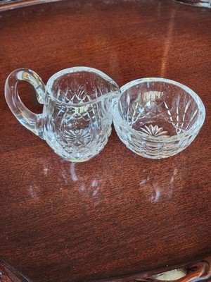 WATERFORD Crystal Small CREAMER PITCHER and OPEN SUGAR BOWL Set, Ireland