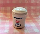 Vintage 1987 A Small World Red Wing Minnesota Mini Crock Pot 1" Sauerkraut