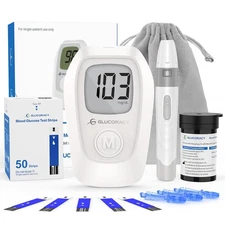 Glucoracy G-425 Blood Glucose Monitor Kit, Blood Sugar Test Kit with Lancing ...