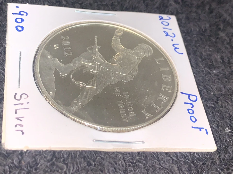 Silver Dollar coins 2012 W Liberty soldier Proof strike - Image 4 of 4