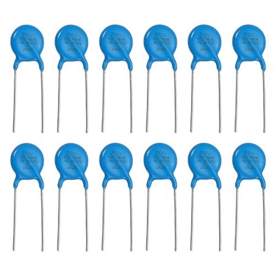 12Pcs Voltage Dependent Resistors 10D180K AC 11V 10mm Diameter for AC/DC