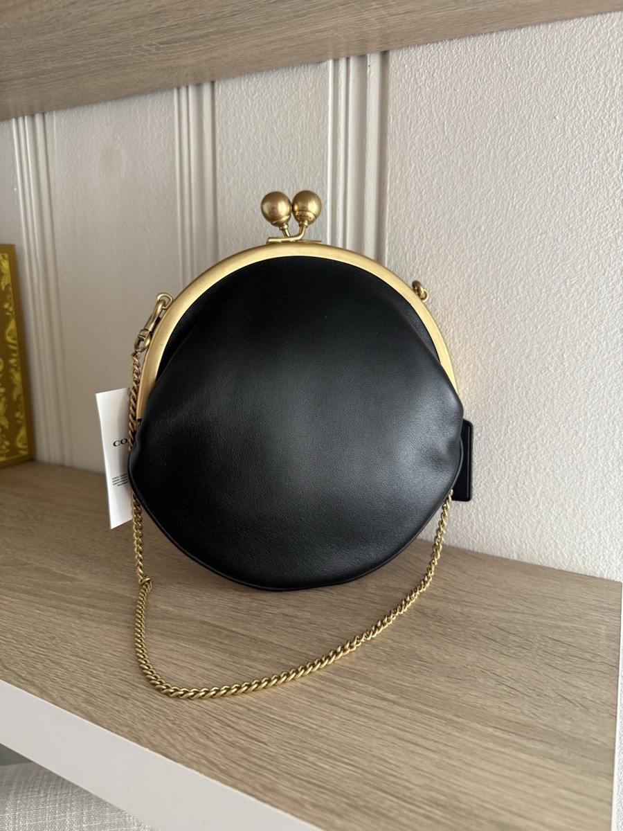 COACH キスロック パース ブラック Coach NWT Kisslock Pouch 20 Black Leather | eBay