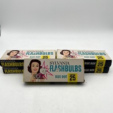 Sylvania Blue Dot Press 25 Flashbulbs Clear For Sure Shots 5 Packs of 12 Bulbs 