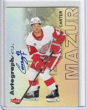 Carter Mazur 2025-26 Upper Deck Flair SP RC Autographics On Card Auto Red Wings
