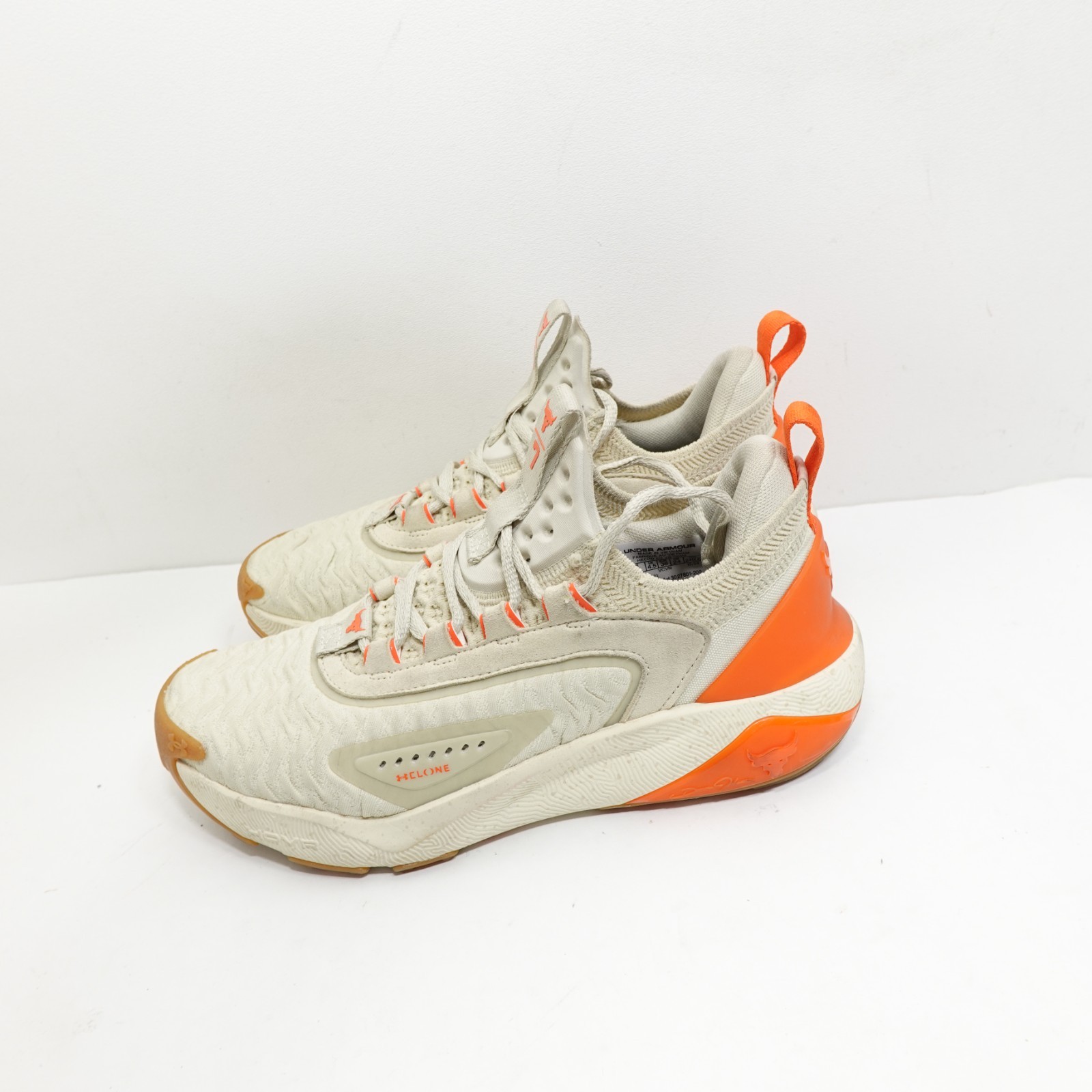 Under Armour Project Rock 7 UA Beige Orange Women Cross Training Shoes Size 7 thumbnail 12