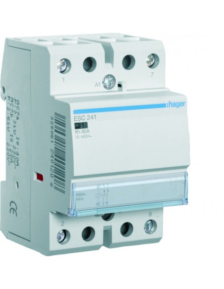 Contacteur monophasé 40A Hager ESC241 silencieux pour optimiser le chauffage connecté