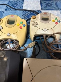 Sega Saturn console with 2 controllers and arcade sticks #6b08d6