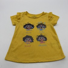 Disney Encanto T-shirt Girls Size 6X Yellow Graphic Print Logo . 39277