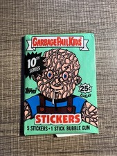 Garbage Pail Kids 10th Series Topps 1987 5 Sticker Bubble Gum Pack Sealed Neu