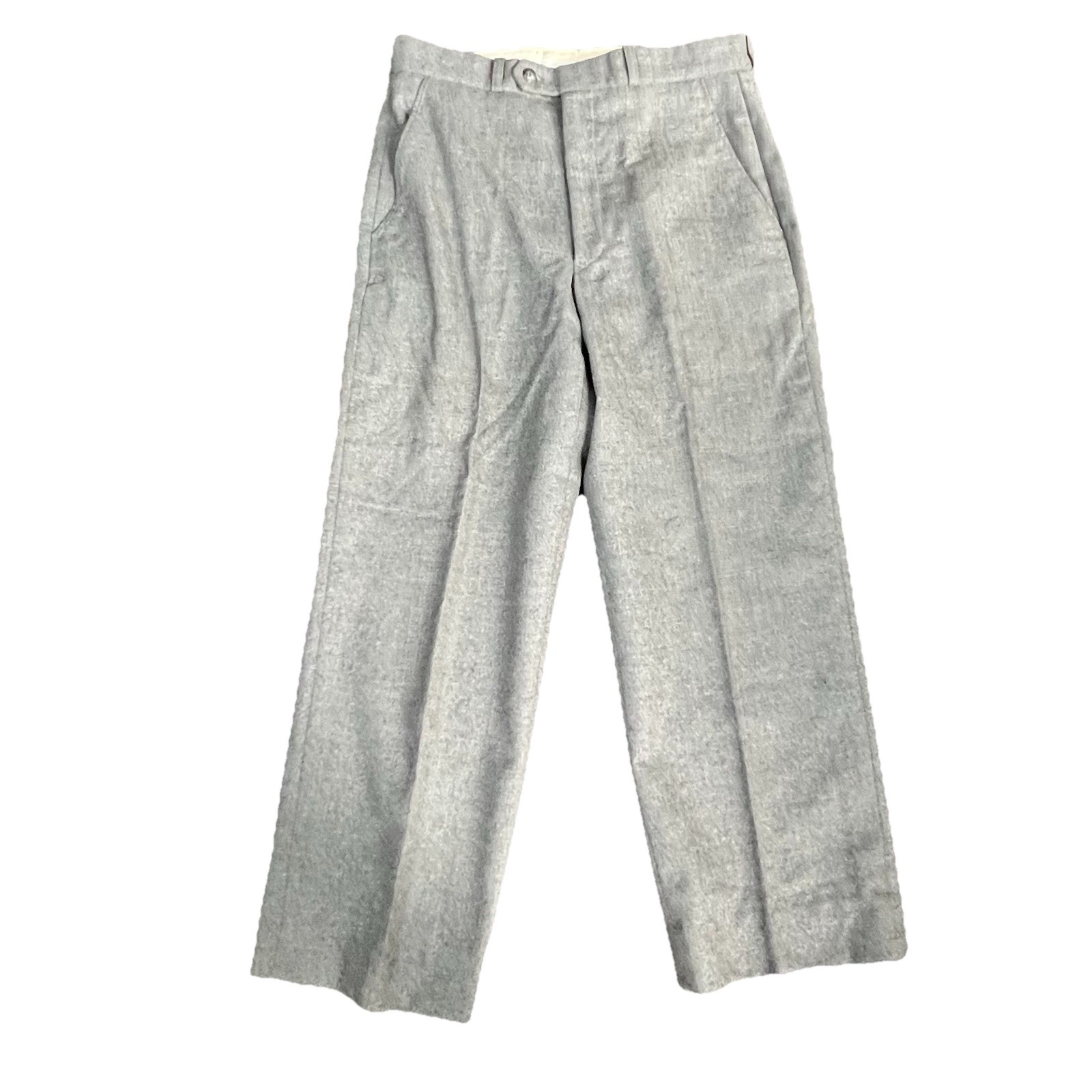 Pantalone uomo vintage Yves Saint Laurent YSL grigio lana piatto davanti 31x25