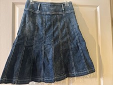 7 For All Mankind Women's Denim A-Line Knee Length Skirt Size 25